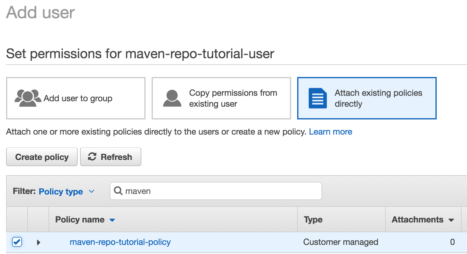 Attaching an AWS IAM Policy to an IAM User