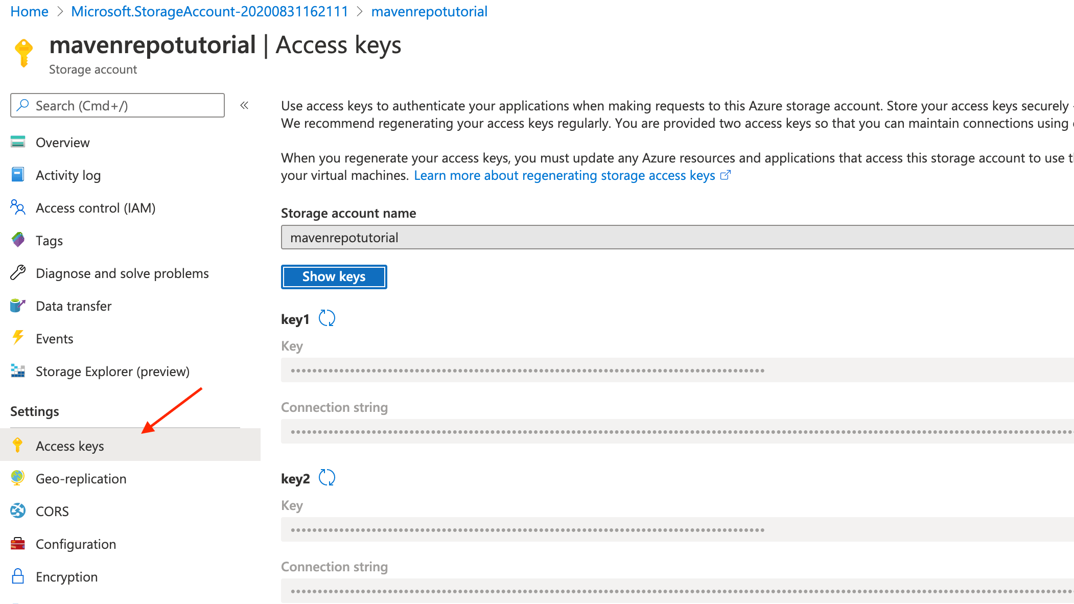 Storage Account Access Key